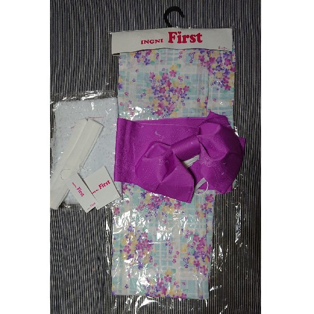 INGNI First(イングファースト)のINGNI first 浴衣 帯セット 150 キッズ/ベビー/マタニティのキッズ服女の子用(90cm~)(甚平/浴衣)の商品写真