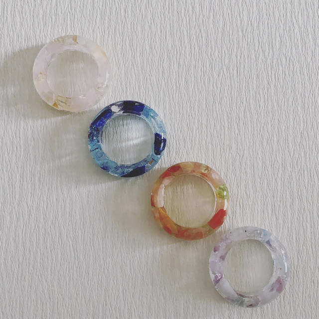 ■33さま専用 Dream ring-春×透明 ハンドメイドのアクセサリー(リング)の商品写真
