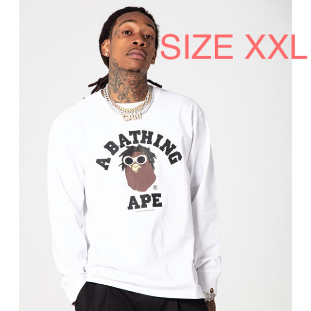 送料無料 BAPE WIZKHALIFA L/S WHITE XXL 2XL - Tシャツ/カットソー(七 ...