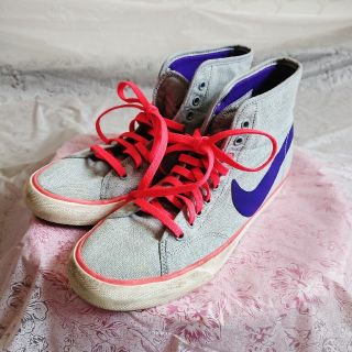 ナイキ(NIKE)のNIKE ナイキ グレー×ピンク×パープル ハイカットスニーカー(スニーカー)