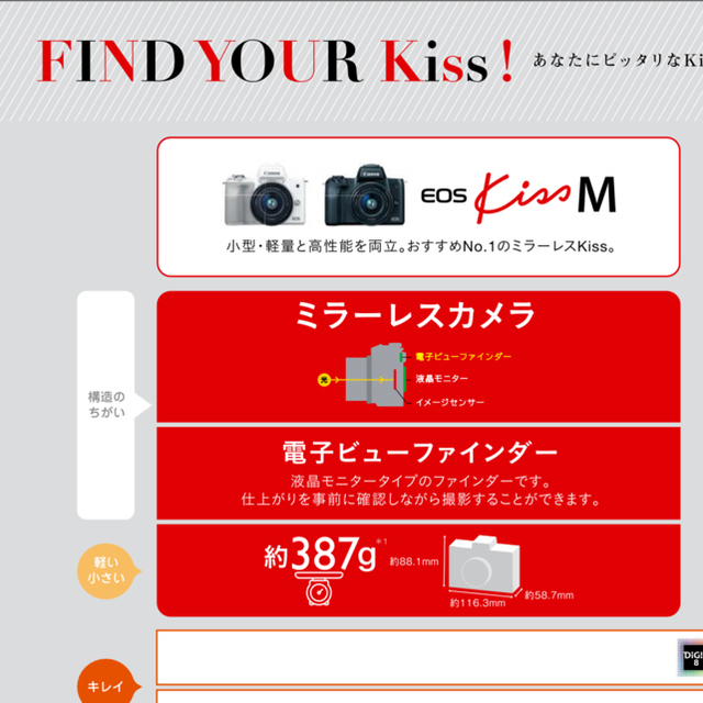 Canon Canon EOS kiss M 保証書、SDカード付の通販 by freemarket｜キヤノンならラクマ - 超美品 超歓迎定番