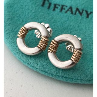 ティファニー(Tiffany & Co.)のTiffanyのサークル SV925 K14コンビ ピアス 希少(ピアス)