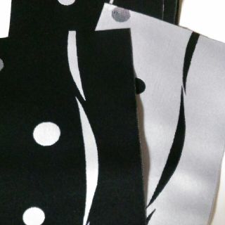 半幅帯　ツートン黒グレー　リバーシブル　浴衣(浴衣帯)
