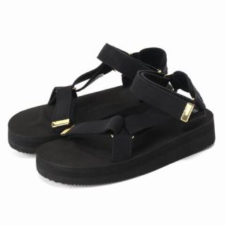 ドゥーズィエムクラス(DEUXIEME CLASSE)のSUICOKE SUEDE SANDAL 36 ブラック 新品未使用(サンダル)