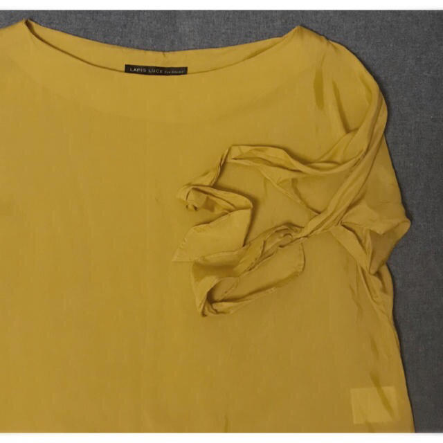 Ray BEAMS(レイビームス)のお値下げ】LAPIS LUCE per BEAMS 黄身 袖リボン ボートネック レディースのトップス(シャツ/ブラウス(半袖/袖なし))の商品写真