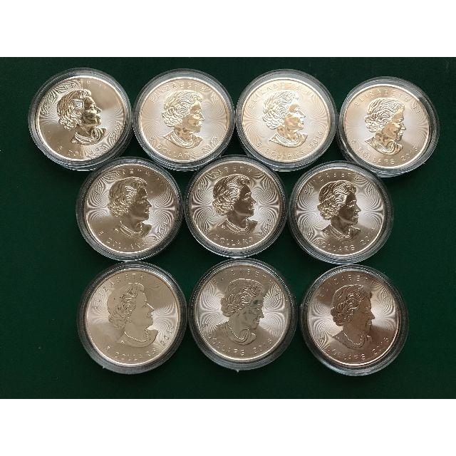 メイプルリーフ銀貨10枚セット（1オンス,1oz）　純銀/コイン貨幣