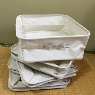 ムジルシリョウヒン(MUJI (無印良品))の無印良品 ポリエステル綿麻混・ソフトボックス・角形・小 5個セット(ケース/ボックス)