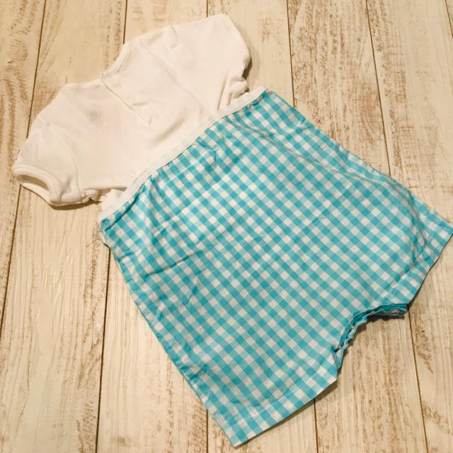 PETIT BATEAU(プチバトー)の【1度使用】プチバトー ロンパース キッズ/ベビー/マタニティのベビー服(~85cm)(ロンパース)の商品写真