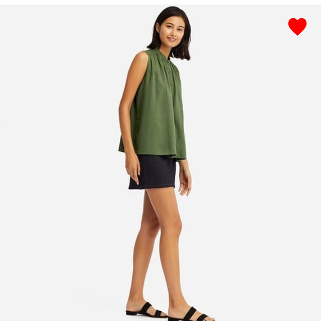 UNIQLO(ユニクロ)のリネンブレンドノースリーブブラウス レディースのトップス(シャツ/ブラウス(半袖/袖なし))の商品写真