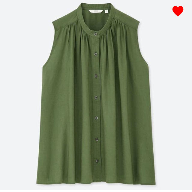 UNIQLO(ユニクロ)のリネンブレンドノースリーブブラウス レディースのトップス(シャツ/ブラウス(半袖/袖なし))の商品写真