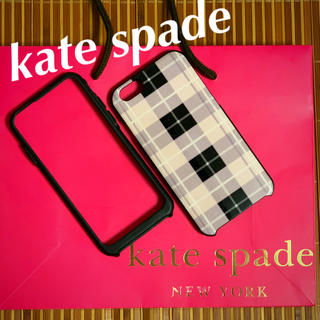 ケイトスペードニューヨーク(kate spade new york)のkate spade ピンク系チェック柄 iPhoneケース(iPhoneケース)