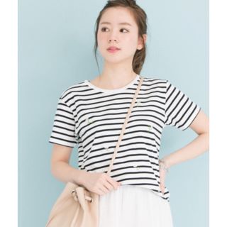 アーバンリサーチ(URBAN RESEARCH)の【送料込み】urban research 小花柄刺繍Tシャツ ボーダー(Tシャツ(半袖/袖なし))