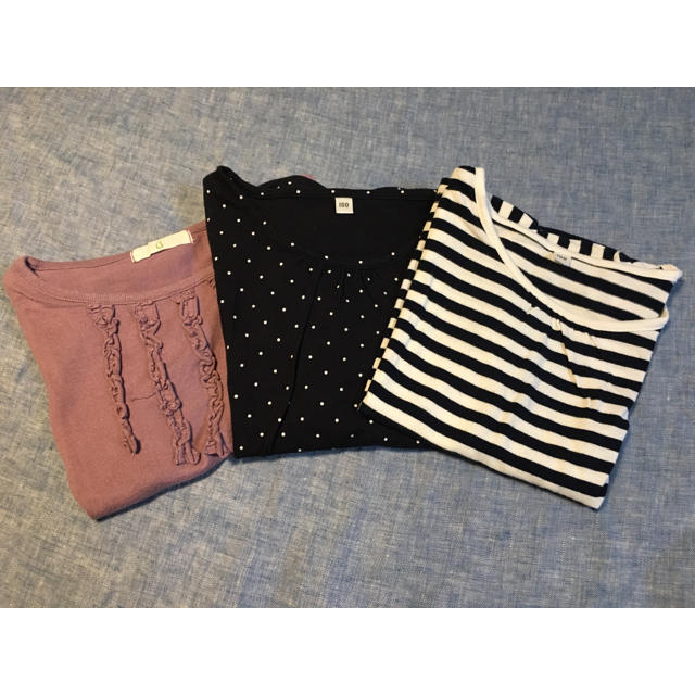 MUJI (無印良品)(ムジルシリョウヒン)のキッズ Tシャツ 3枚セット キッズ/ベビー/マタニティのキッズ服女の子用(90cm~)(Tシャツ/カットソー)の商品写真