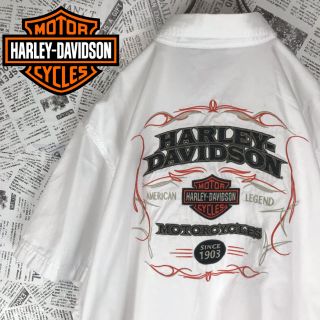 ハーレーダビッドソン(Harley Davidson)のハーレーダビッドソン HarleyDavidson 半袖ワークシャツ ビッグロゴ(シャツ)