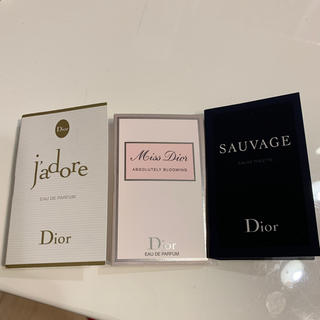 クリスチャンディオール(Christian Dior)のディオール フレグランスサンプル 3種類(サンプル/トライアルキット)