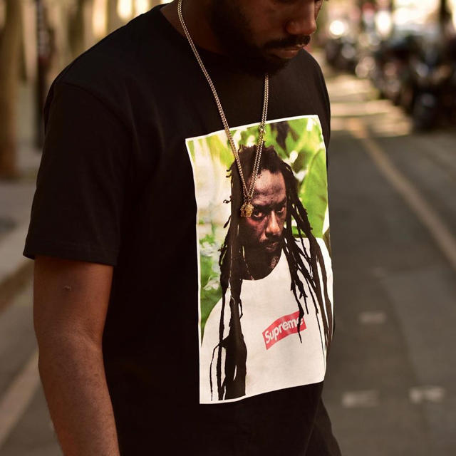 トップスsupreme buju banton tee 黒m