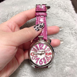 ガガミラノ(GaGa MILANO)のGaGaMILANO❤️ マヌアーレ クロコ 腕時計 マルチ ピンク限定値引(腕時計)