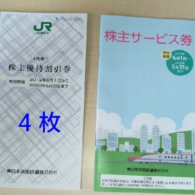 JR東日本　株主優待割引券2枚　2019年5月31日迄