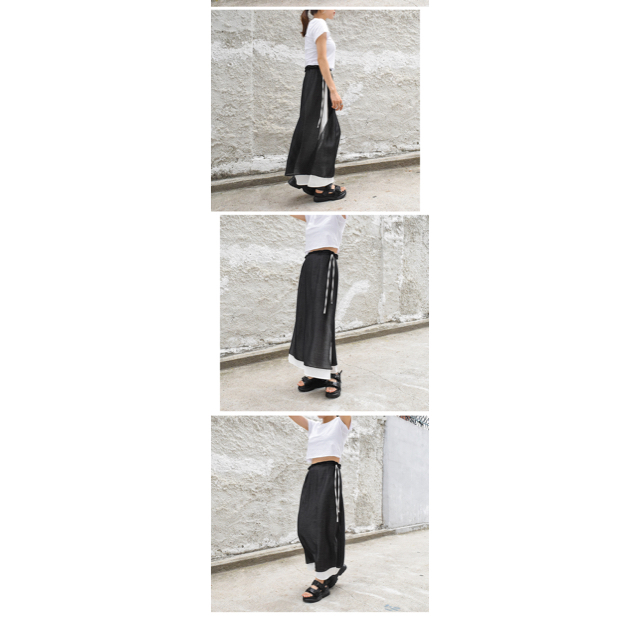 Kastane(カスタネ)のyellow+ bicolor layered sheer chiffon sk レディースのスカート(ロングスカート)の商品写真