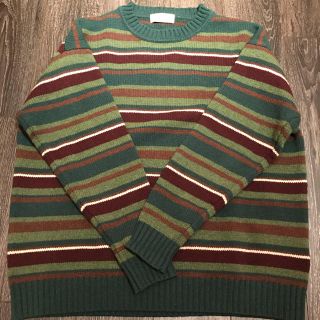 シュプリーム(Supreme)のGOOFY CREATION  Lambs wool border knit 緑(ニット/セーター)