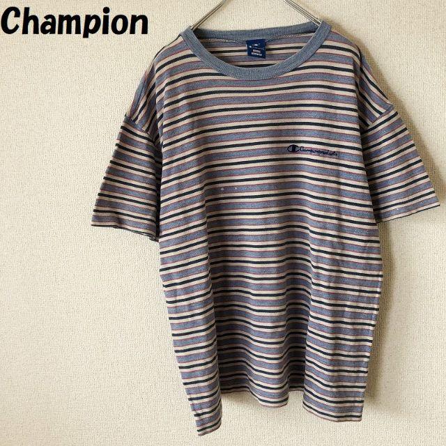 Champion(チャンピオン)の【人気】Champion/チャンピオン マルチカラーボーダーTシャツ サイズM メンズのトップス(Tシャツ/カットソー(半袖/袖なし))の商品写真