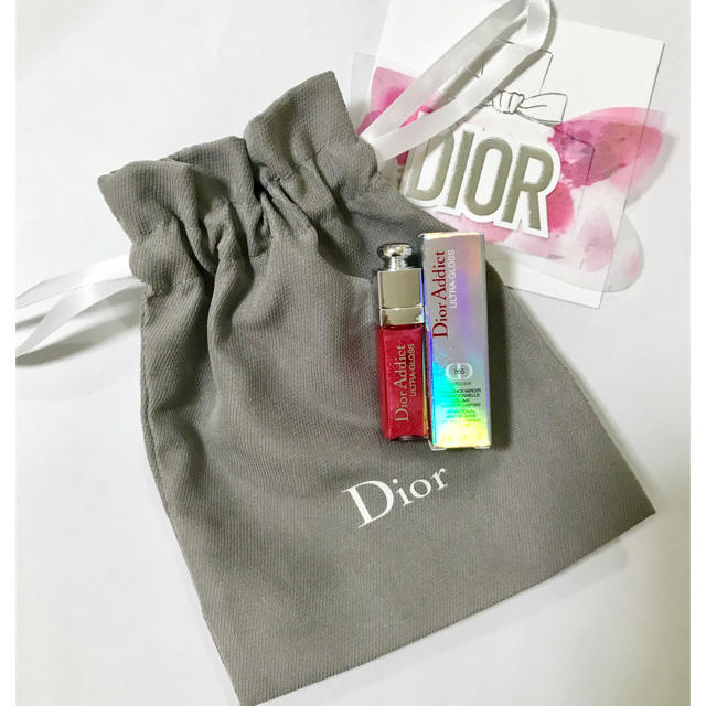 Dior(ディオール)のディオール グロス ミニ（箱入り） 巾着 セット コスメ/美容のベースメイク/化粧品(リップグロス)の商品写真