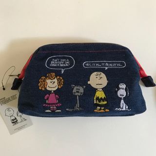 スヌーピー(SNOOPY)の新品＊スヌーピー ファーロン ワイヤー ポーチ / デニム(紺)(ポーチ)