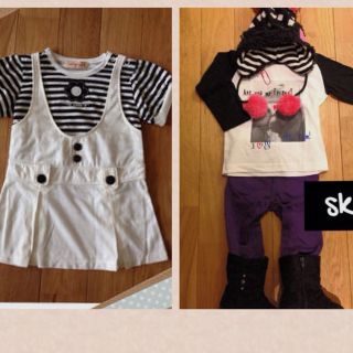 KIDS♡ワンピース&紫スキニー(その他)