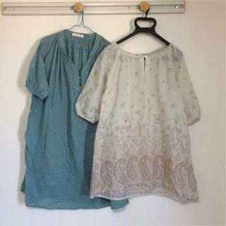 ショコラフィネローブ(chocol raffine robe)の☆プロフ必読☆ 2枚セット 水玉ワンピース ペイズリー柄ワンピース(ひざ丈ワンピース)