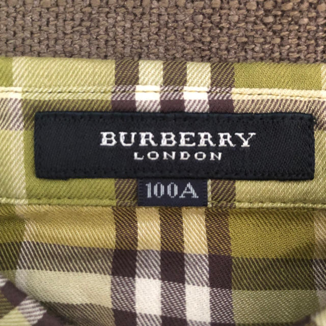 BURBERRY(バーバリー)の値下げ: Burberry バーバリー チェック シャツ グリーン 100cm キッズ/ベビー/マタニティのキッズ服男の子用(90cm~)(ブラウス)の商品写真