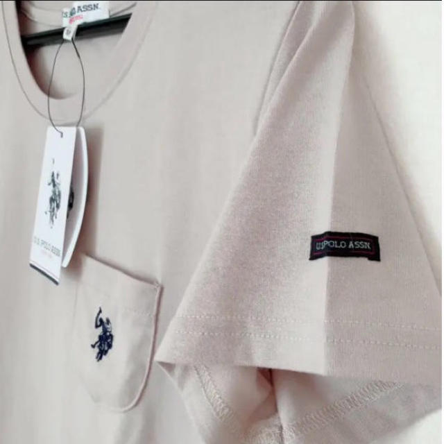 POLO RALPH LAUREN(ポロラルフローレン)のu.s polo assn ベージュ L L ポケット付きTシャツ レディースのトップス(Tシャツ(半袖/袖なし))の商品写真