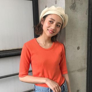 Rodeocrowns テレコチビトップス オレンジ 伊原葵さん(Tシャツ(長袖/七分))