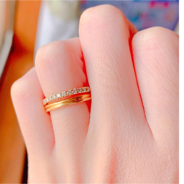 美品♡ハーフエタニティ♡ダイヤモンドリング レディースのアクセサリー(リング(指輪))の商品写真