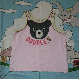 ダブルビー(DOUBLE.B)の【値下げ】ダブルビー★キッズ★ベビー★タンクトップ★ノースリーブ★ピンク★90(Tシャツ/カットソー)