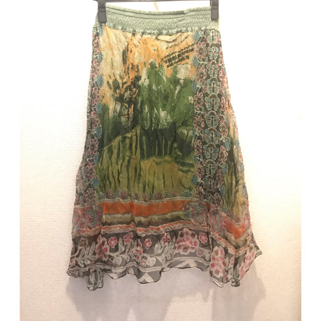 A・I・C(エーアイシー)のA・I・C アジアンスカート グリーン レディースのスカート(ひざ丈スカート)の商品写真