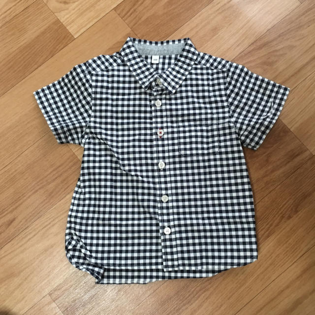 MUJI (無印良品)(ムジルシリョウヒン)の無印 チェックシャツ キッズ/ベビー/マタニティのキッズ服男の子用(90cm~)(Tシャツ/カットソー)の商品写真