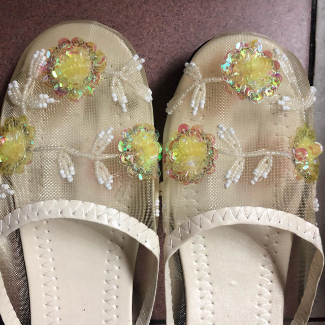 new イエロー❤︎ベトナムサンダル メッシュ 333 刺繍 ...