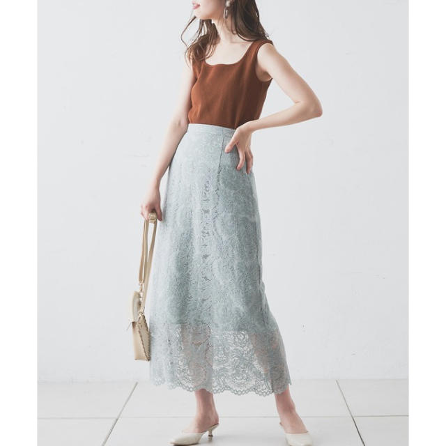 natural couture(ナチュラルクチュール)のレースフレアスカート レディースのスカート(ロングスカート)の商品写真