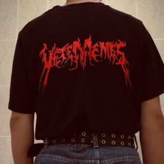 VETEMEMES ヴェトミームス 16SS DAVEL TRAN フロントプリント半袖Tシャツ カットソー ブラック