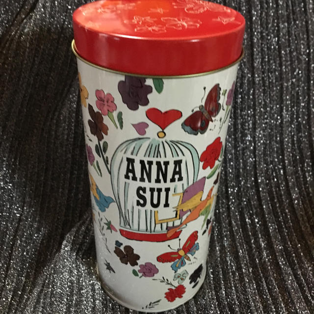 ANNA SUI(アナスイ)のアナスイ  鳥籠スチール缶  & ボディパウダー パフ インテリア/住まい/日用品のインテリア小物(小物入れ)の商品写真