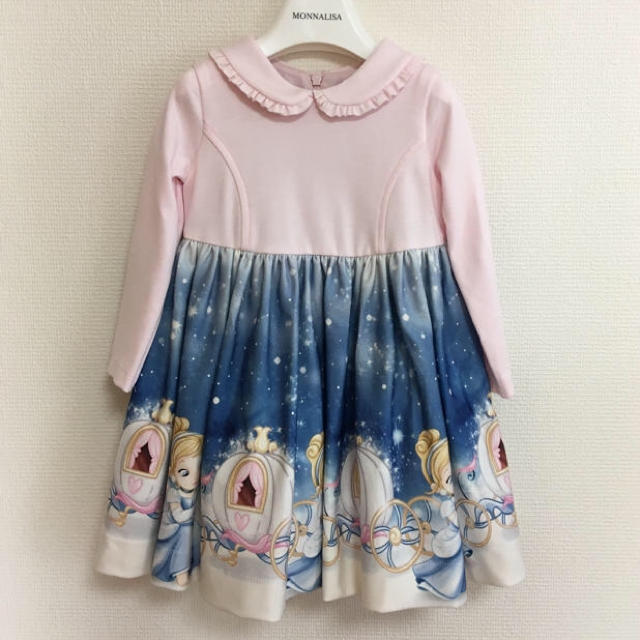 MONNALISA(モナリザ)のもこもこ様専用♡新品♡モナリザ♡シンデレラワンピース♡ディズニー♡ キッズ/ベビー/マタニティのキッズ服女の子用(90cm~)(ワンピース)の商品写真