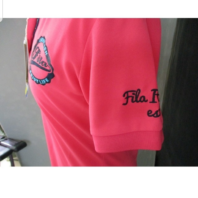 FILA(フィラ)のFILA GOLF 半袖ポロシャツ ピンク サイズＬ  レディースのトップス(ポロシャツ)の商品写真