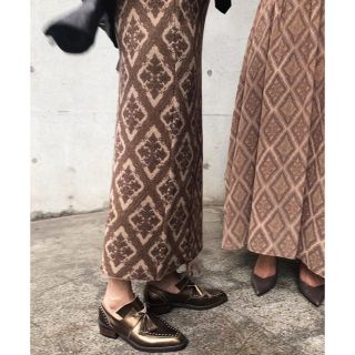 アメリヴィンテージ(Ameri VINTAGE)のAMERI MAGGIE KNIT SKIRT(ロングスカート)