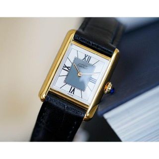 カルティエ(Cartier)の美品 カルティエ マスト タンク グレー ホワイト SM Cartier(腕時計)