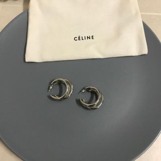 セリーヌ(celine)の【再入荷】インポート ピアス  フープ シルバー 三連 大ぶり No.9(ピアス)