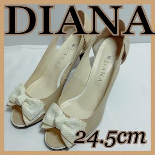 ダイアナ(DIANA)の大人気 DIANA ダイアナ オープントゥパンプス ベージュ 24.5cm(ハイヒール/パンプス)