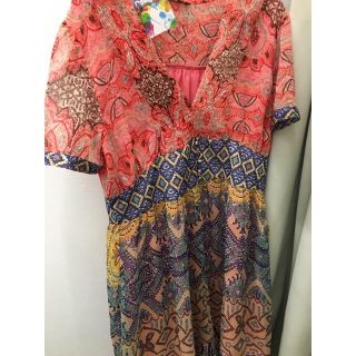 デシグアル(DESIGUAL)の新品♡定価21900円 デシグアル 後ろ裾長めのロングワンピース S〜XXL (ロングワンピース/マキシワンピース)