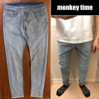 ユナイテッドアローズ(UNITED ARROWS)のmonkey time スキニーデニムダメージジーンズメンズ送料込(デニム/ジーンズ)