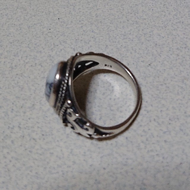 シルバー925ホワイトターコイズリング メンズのアクセサリー(リング(指輪))の商品写真
