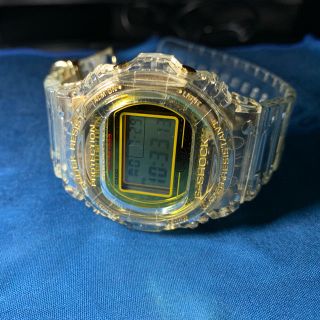 ジーショック(G-SHOCK)のG-SHOCK グレイシアゴールド DW-5735E 美中古 スケルトン (腕時計(デジタル))